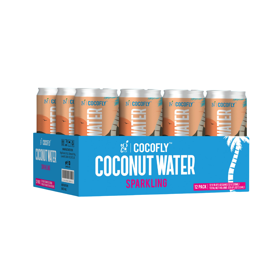 Cocofly Sparkling Coconut Water – 12 fl oz Can / 24-Pack Case