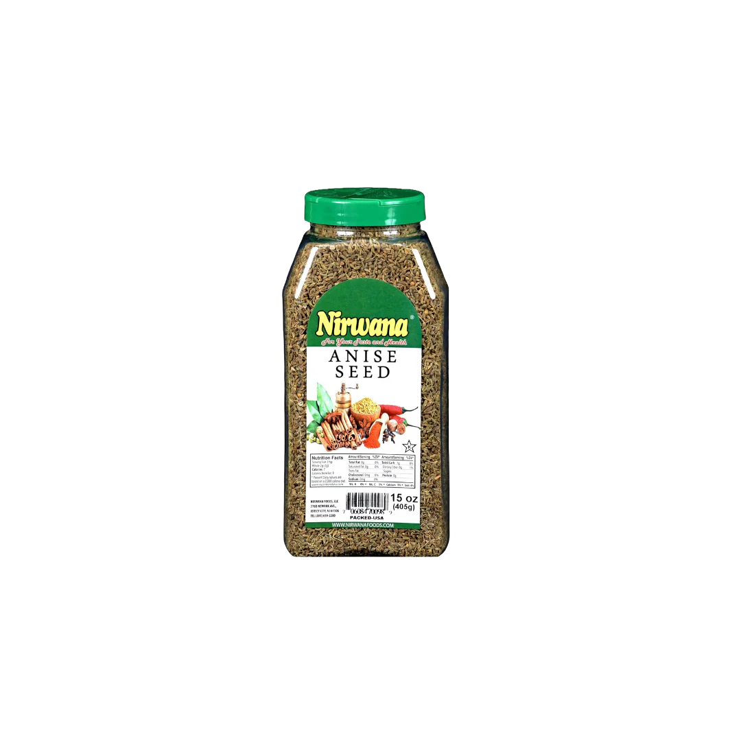 Nirwana Anise Seeds – 15 oz Medium Jar | Premium Whole Anise for Cooking & Spice Blends