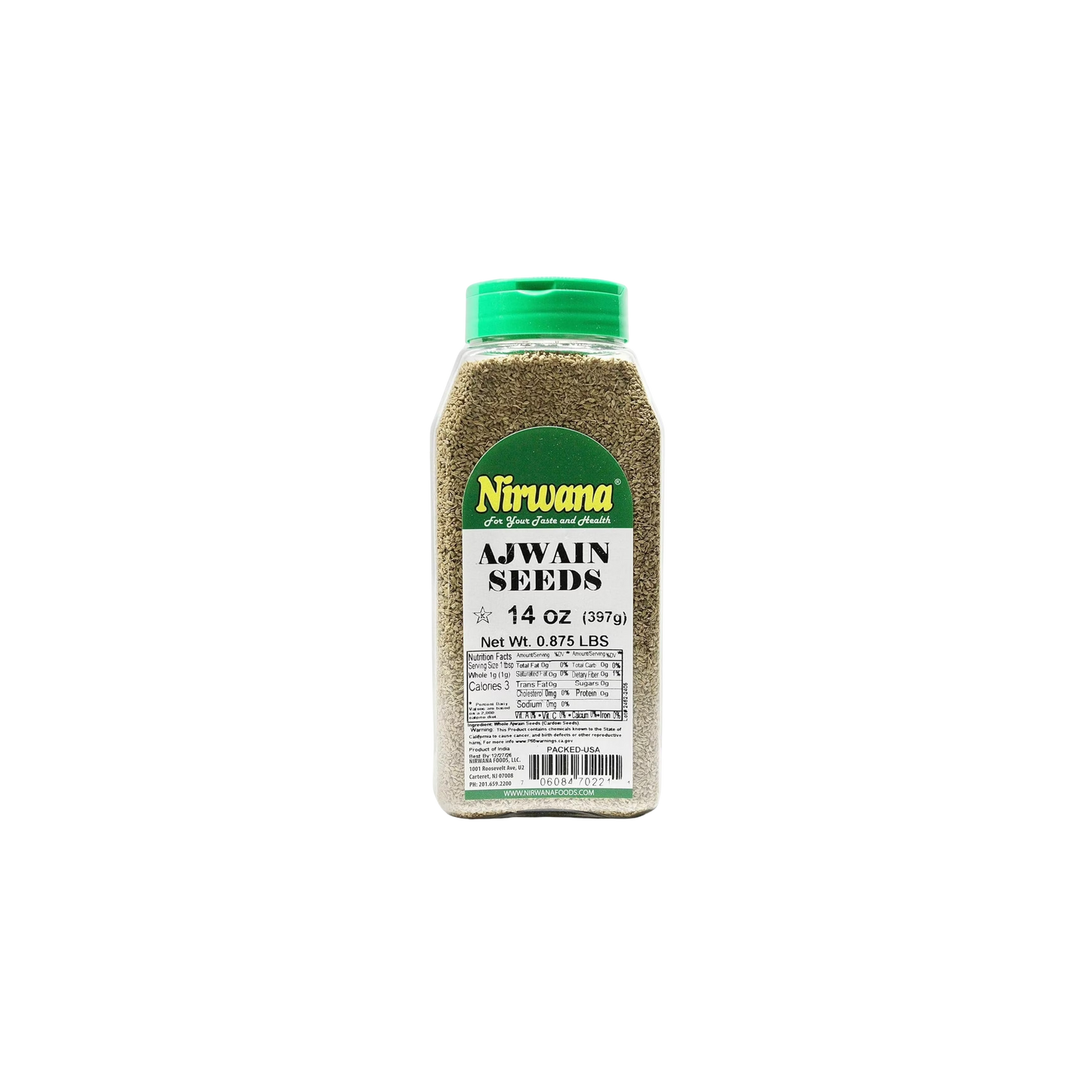 Nirwana Ajwain Seed – 6 oz & 14 oz Jars | Premium Whole Spice for Cooking & Baking