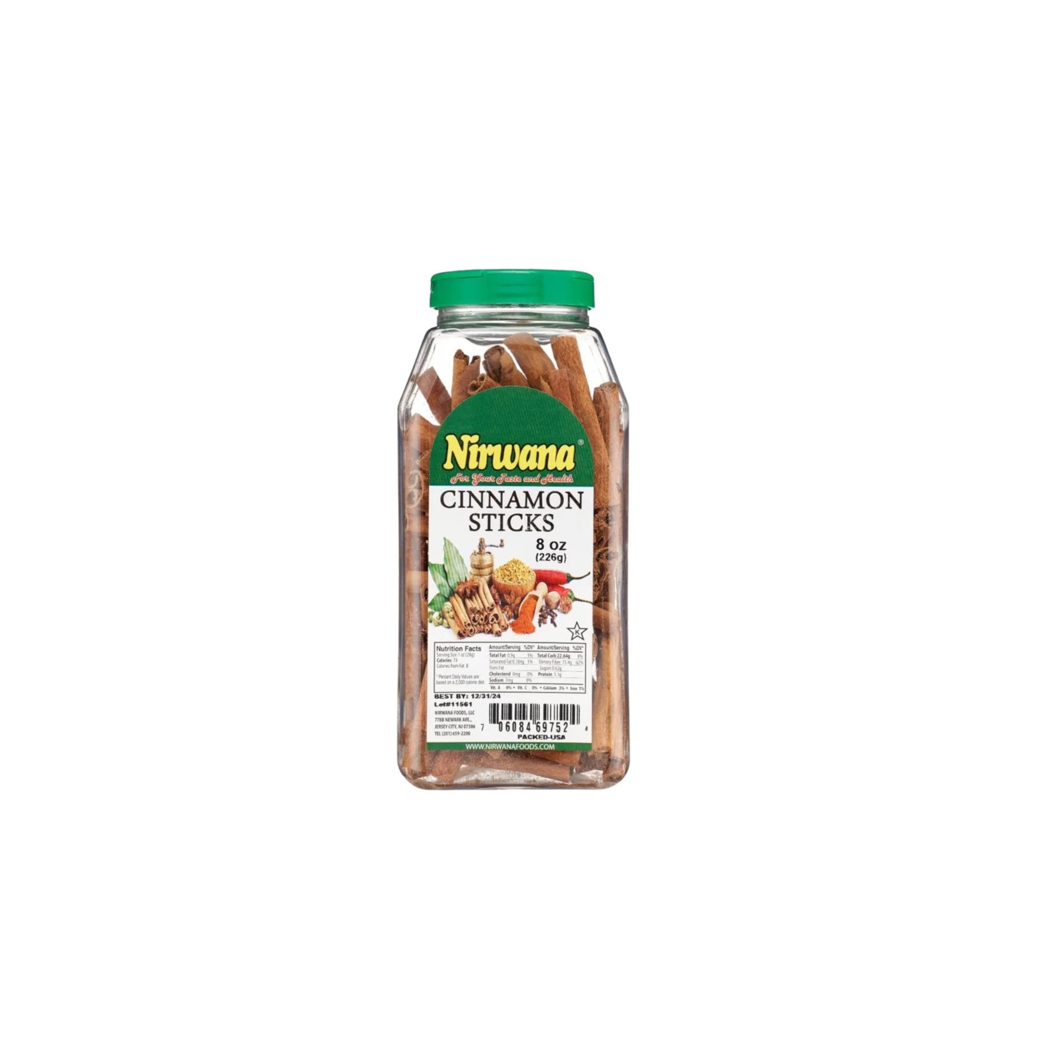 Nirwana Cinnamon Sticks – 8oz Medium Jar | Premium Whole Cinnamon