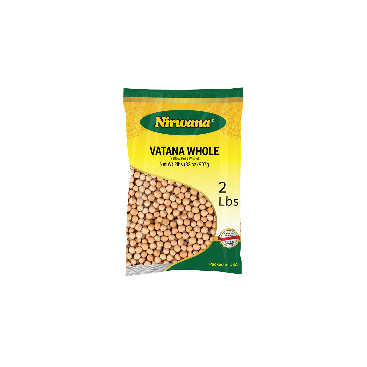 Nirwana Green Peas Whole (Whole Vatana) – 2 lbs Bag | Premium Whole Lentils for Curries, Soups & Snacks