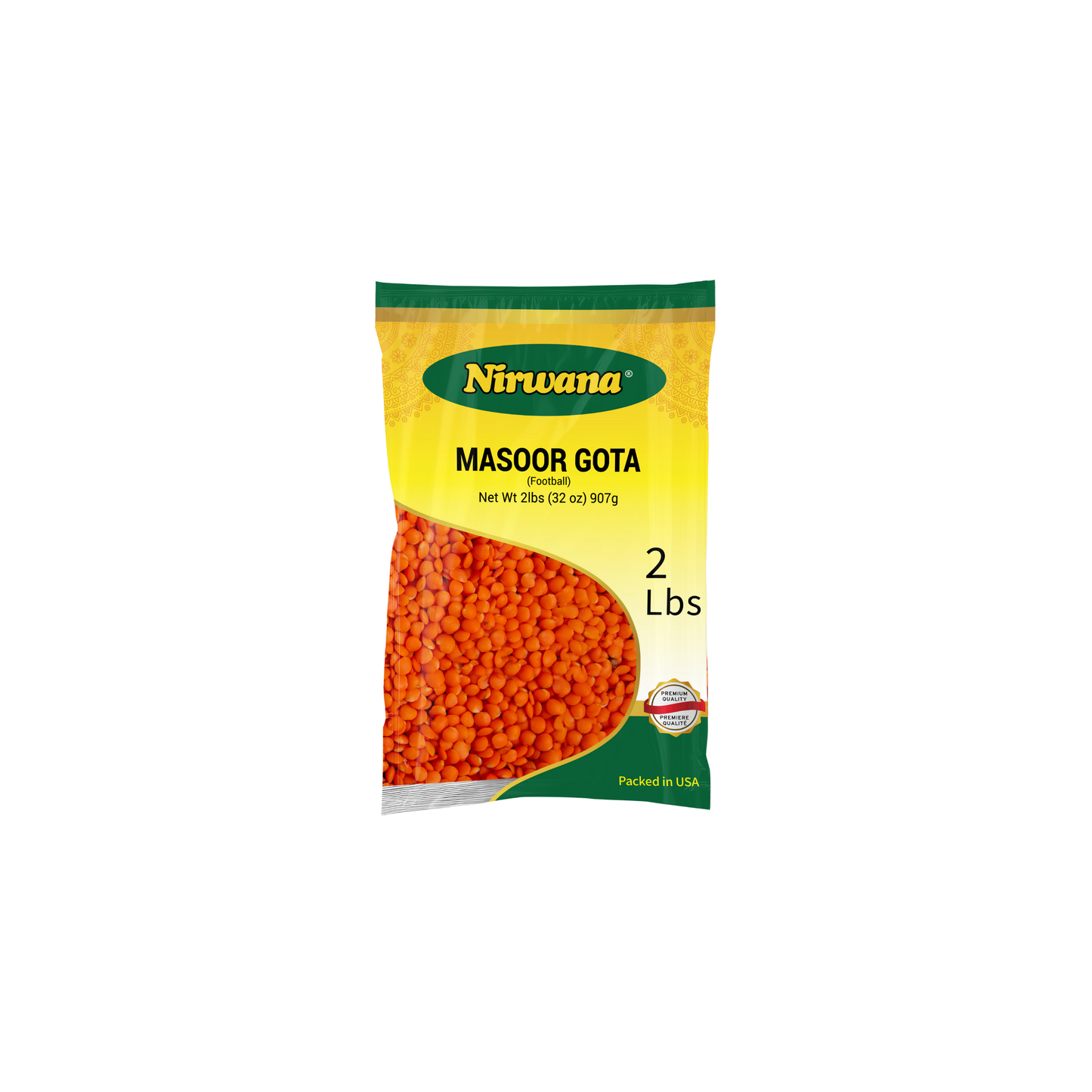 Nirwana Football Lentils (Masoor Gota) – 2 lbs Bag | Premium Whole Red Lentils for Curries & Soups