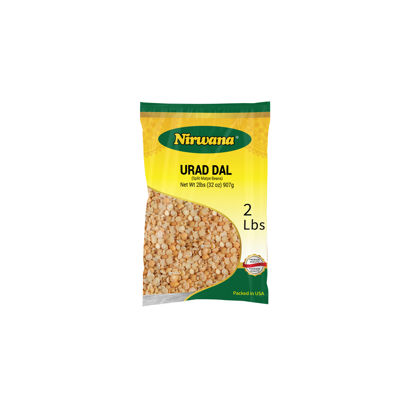 Nirwana Split Matpe Beans (Urad Dal) – 2 lbs Bag | Premium Split Urad Beans for Curries & Soups