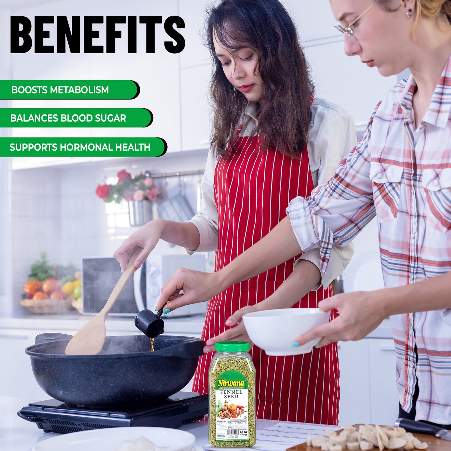 Nirwana Ground Fennel – 13oz Medium Jar | Premium Aromatic Spice for Cooking & Spice Blends