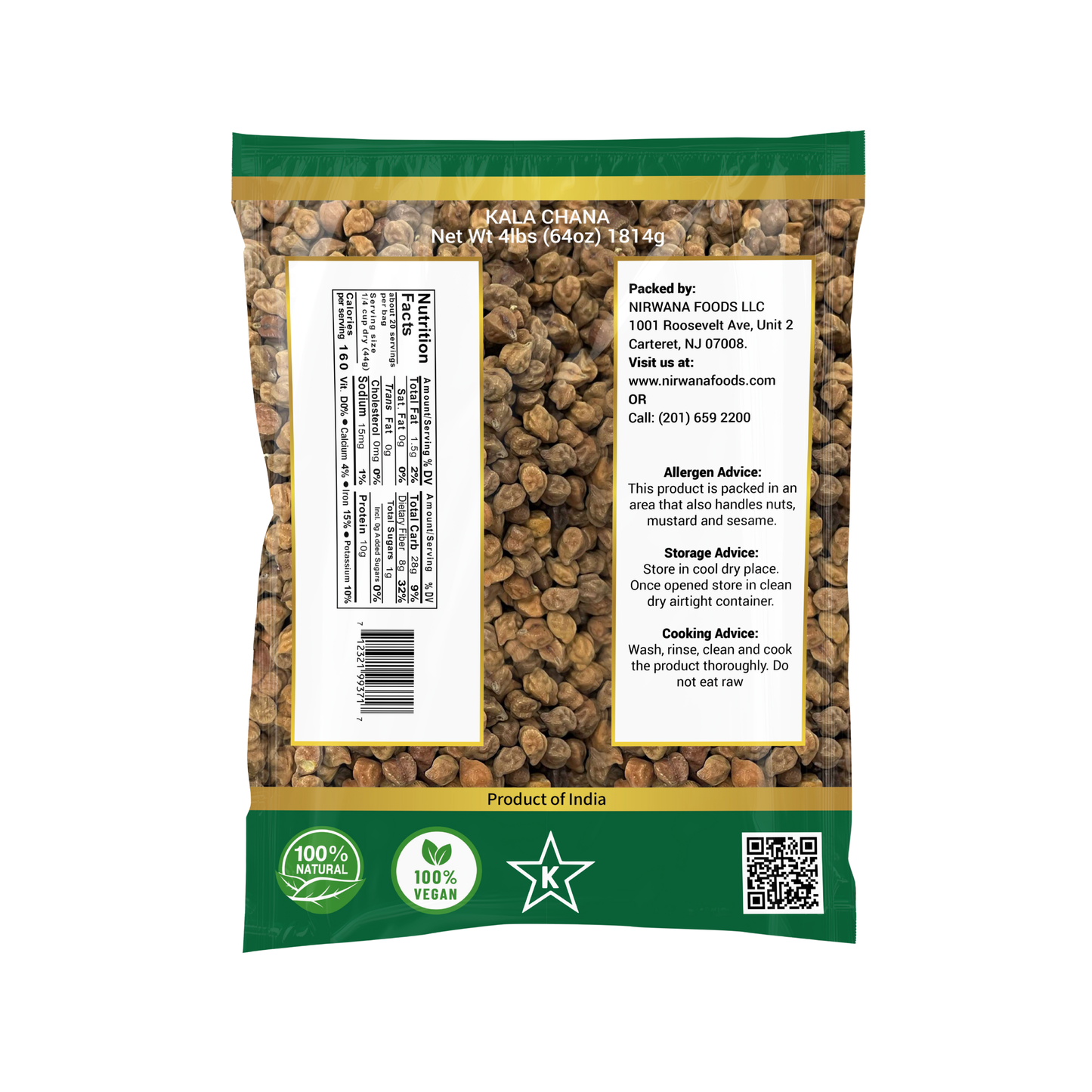 Nirwana Blackeyed Peas – 4 lbs Bag | Premium Whole Beans for Curries, Soups & Everyday Cooking