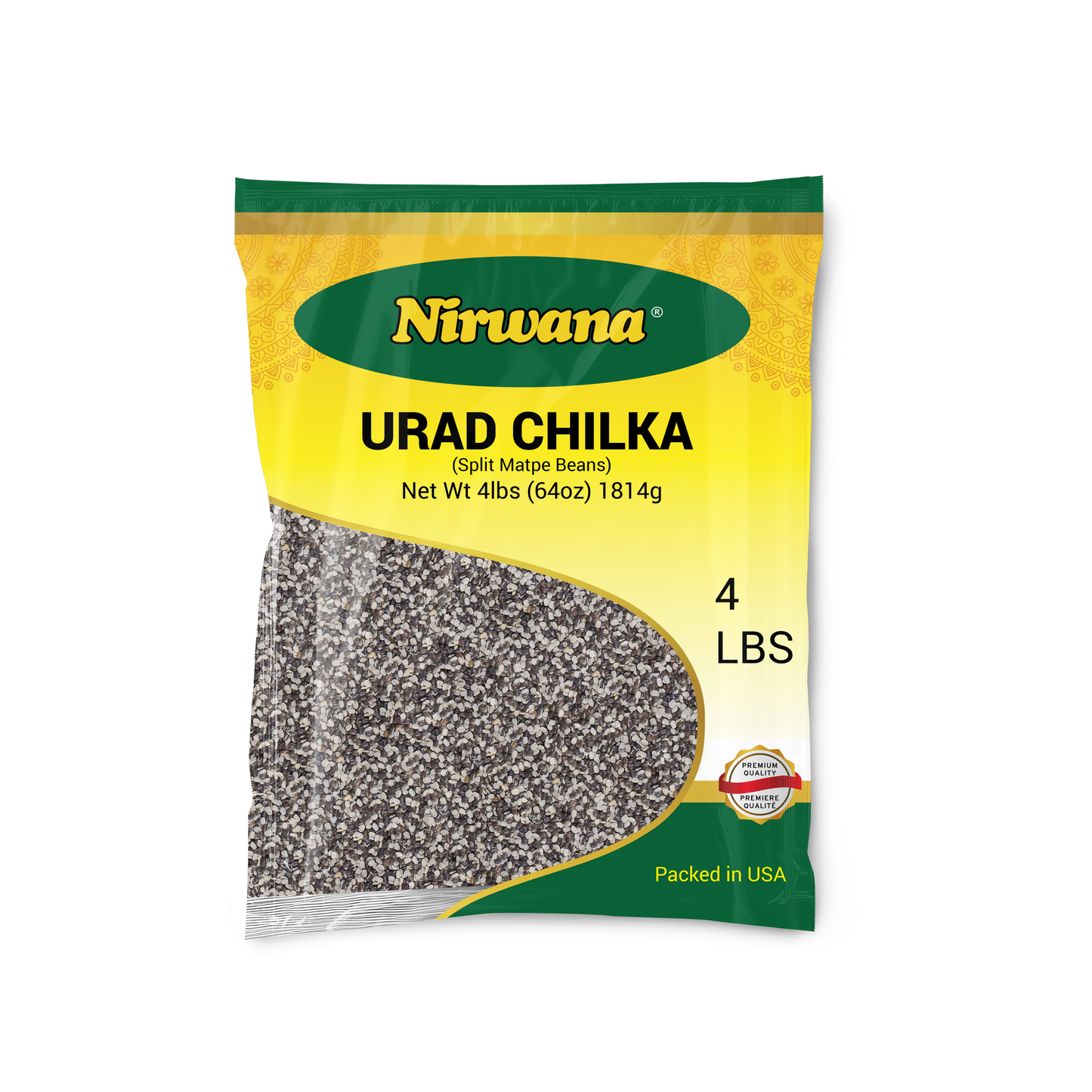 Nirwana Whole Split Matpe Beans (Urad Chilka) – 4 lbs Bag | Premium Split Urad Beans for Curries & Soups