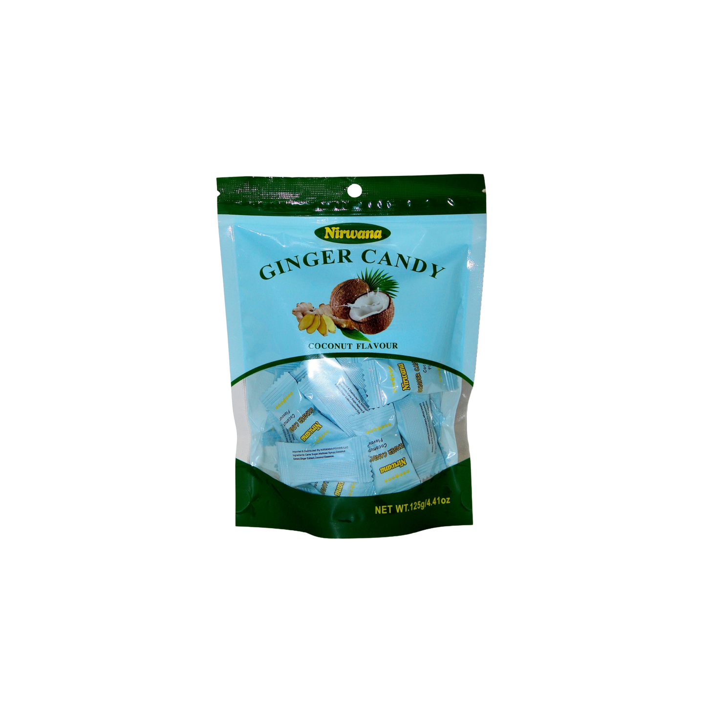 Nirwana Ginger Candy – Original, Chewy Sweet & Spicy & Coconut Flavors | 125g (4.02 oz) Each