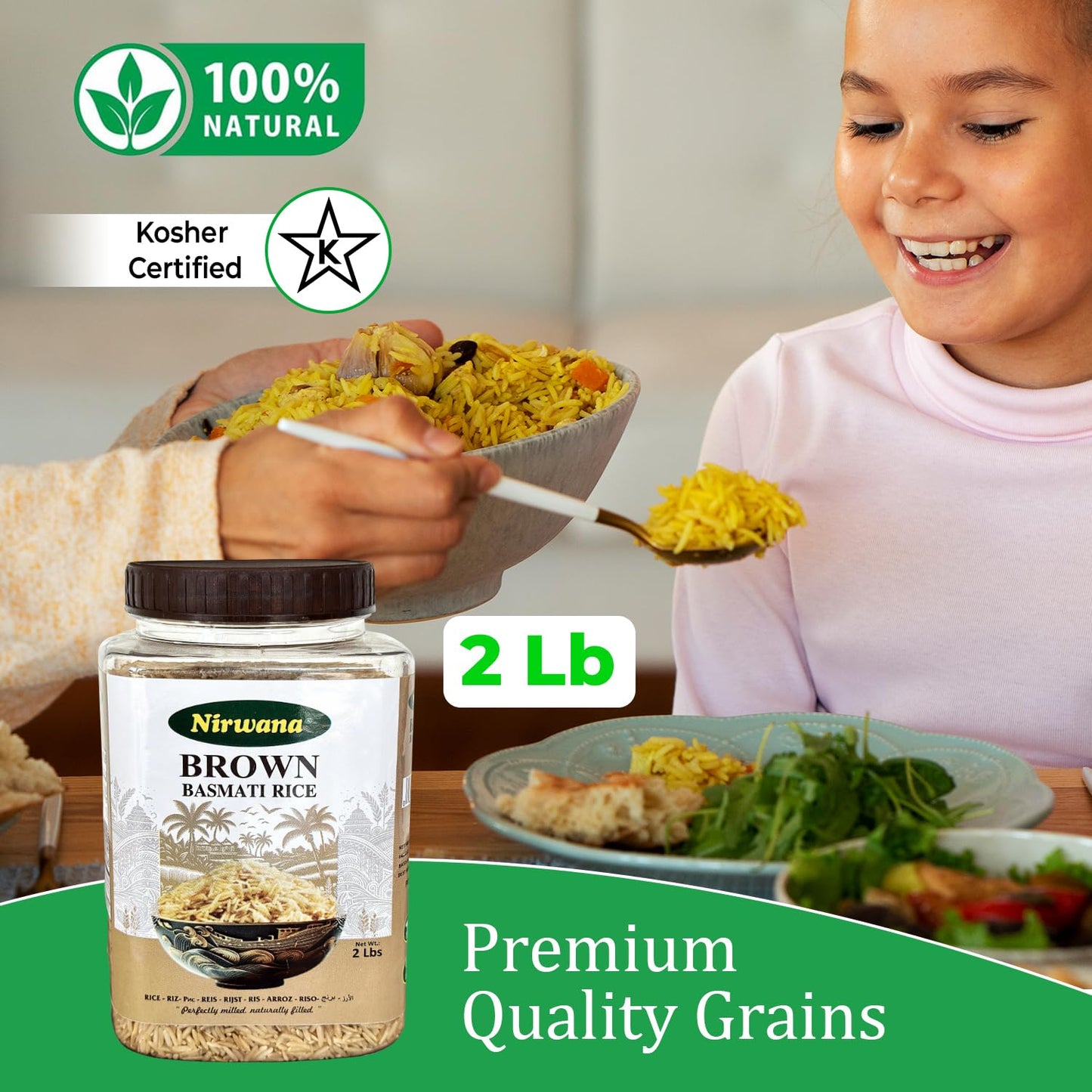 Nirwana Premium Basmati Brown Rice – Aromatic Long Grain (2 lbs)