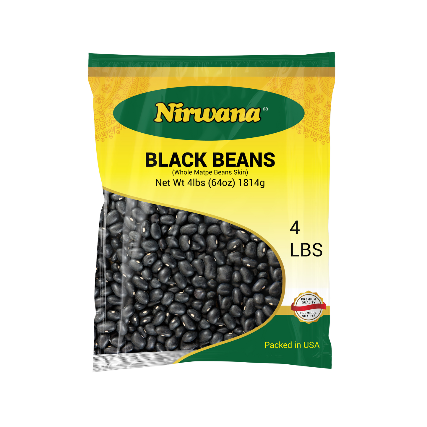 Nirwana Black Beans – 4 lbs Bag | Premium Whole Beans for Soups, Stews & Everyday Cooking