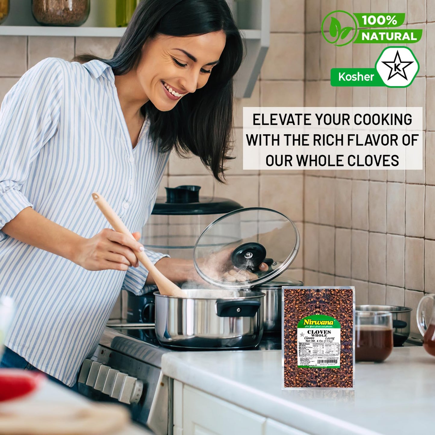 Nirwana Cloves Whole – 4oz (113g) Pouch | Luang • Clavo | Premium Whole Cloves for Cooking, Baking, Tea & Spice Blends