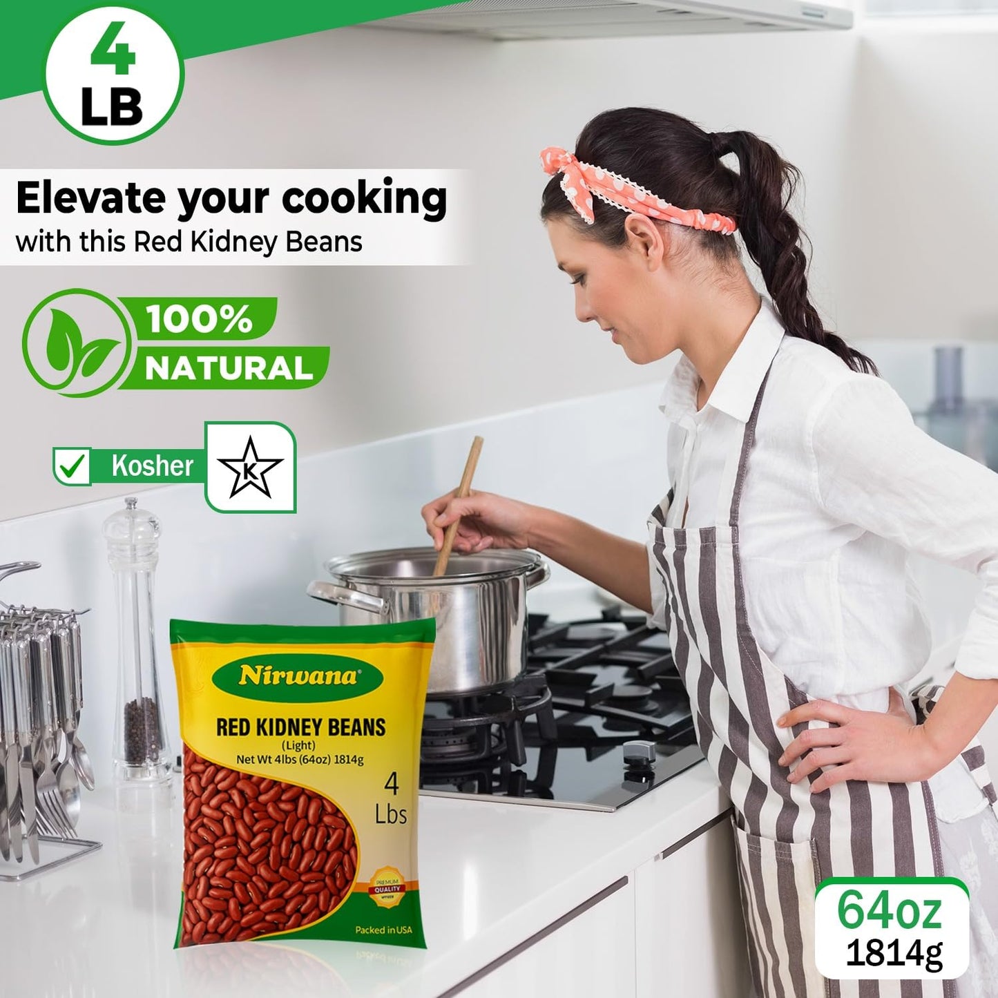 Nirwana Red Kidney Beans (Light) – 4 lbs Bag | Premium Dry Beans for Soups & Everyday Cooking