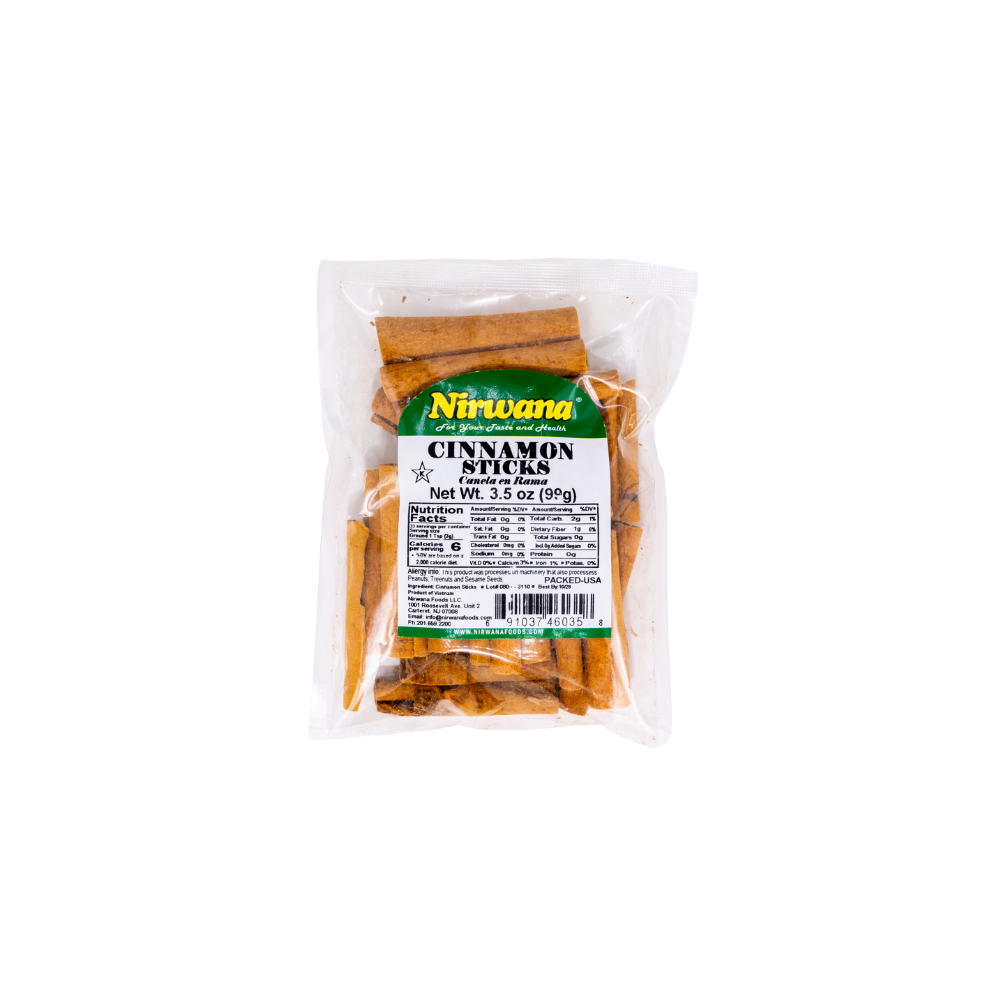 Nirwana Premium Cinnamon Sticks β Whole Cinnamon | Multiple Sizes for Cooking & Baking