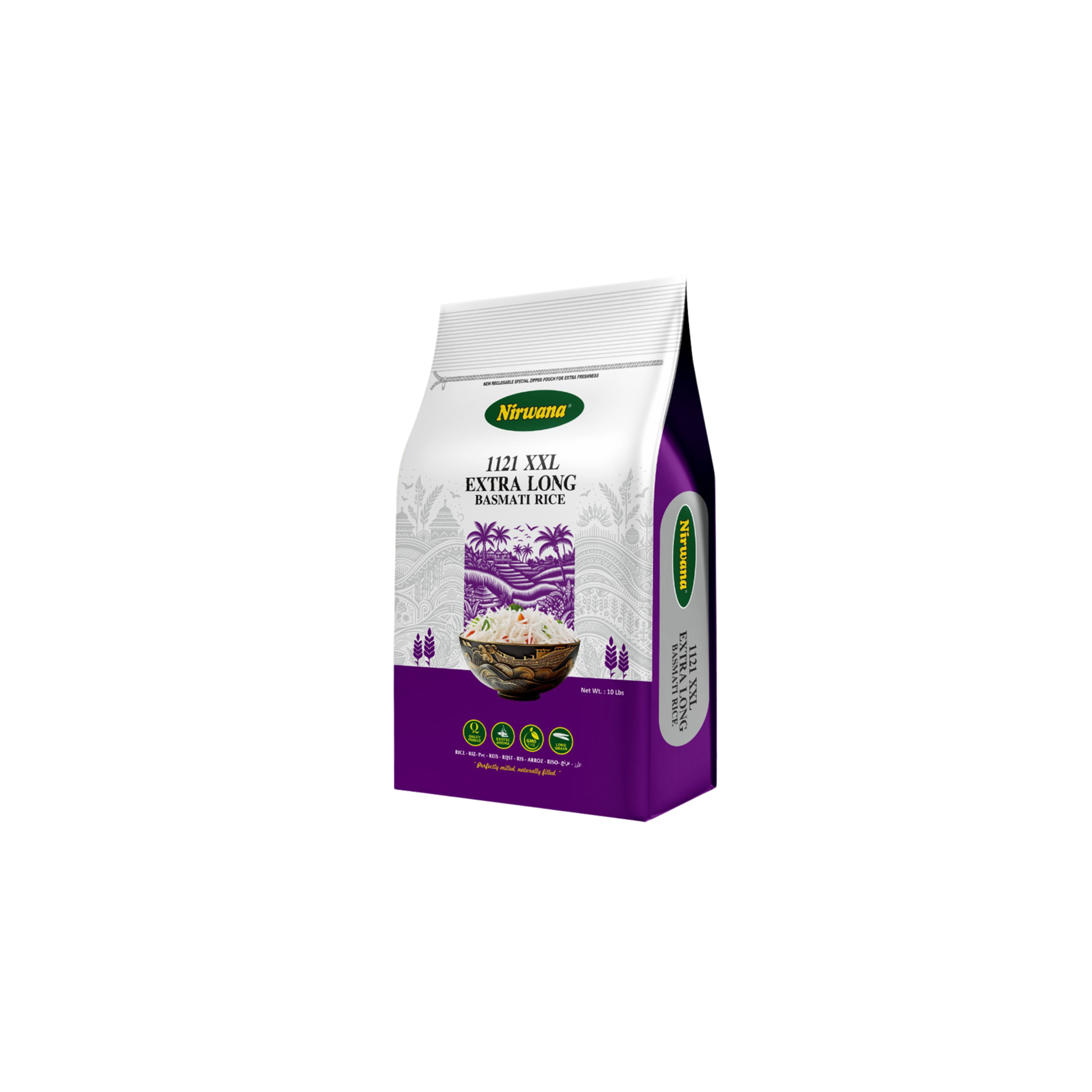 Nirwana Naturally Aged Long Grain White Basmati Rice – 10 lb Bag