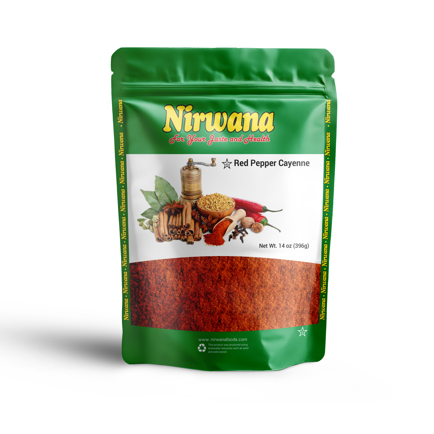 Nirwana Cayenne Red Pepper – 14 oz Small Bag | Premium Ground Chili for Cooking & Spice Blends