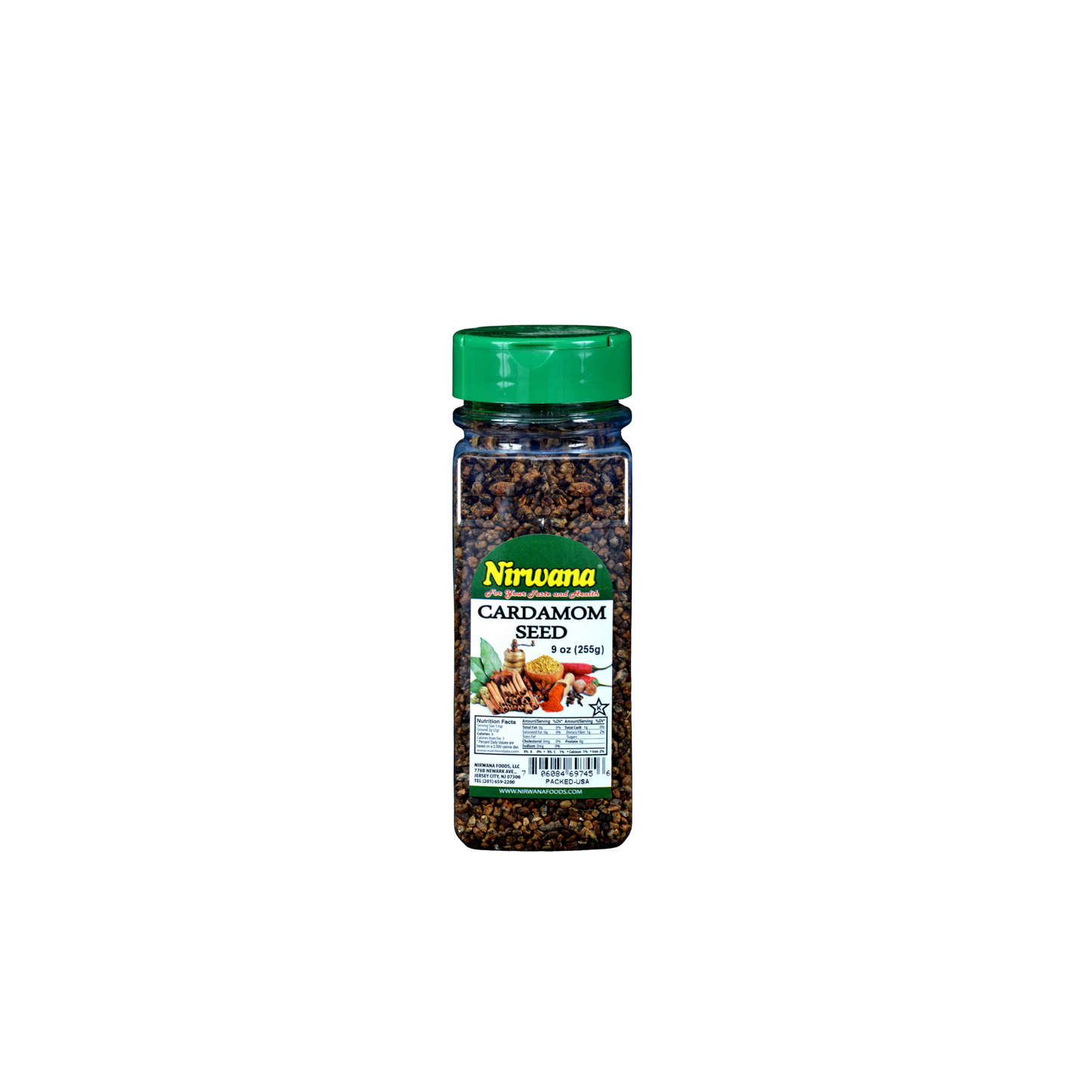 Nirwana Green Cardamom Seeds – 9oz Small Jar | Premium Whole Cardamom for Cooking & Spice Blends