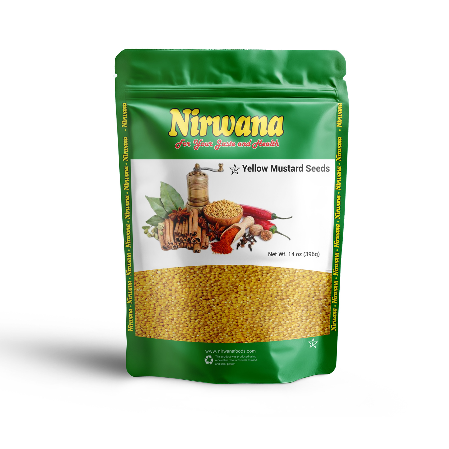 Nirwana Ground Yellow Mustard – 14 oz Small Bag | Premium Ground Spice for Cooking & Seasoning