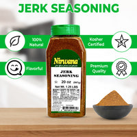 Nirwana Jerk Seasoning – 20oz Medium Jar | Premium Spicy Herb & Spice Blend for Cooking & Grilling