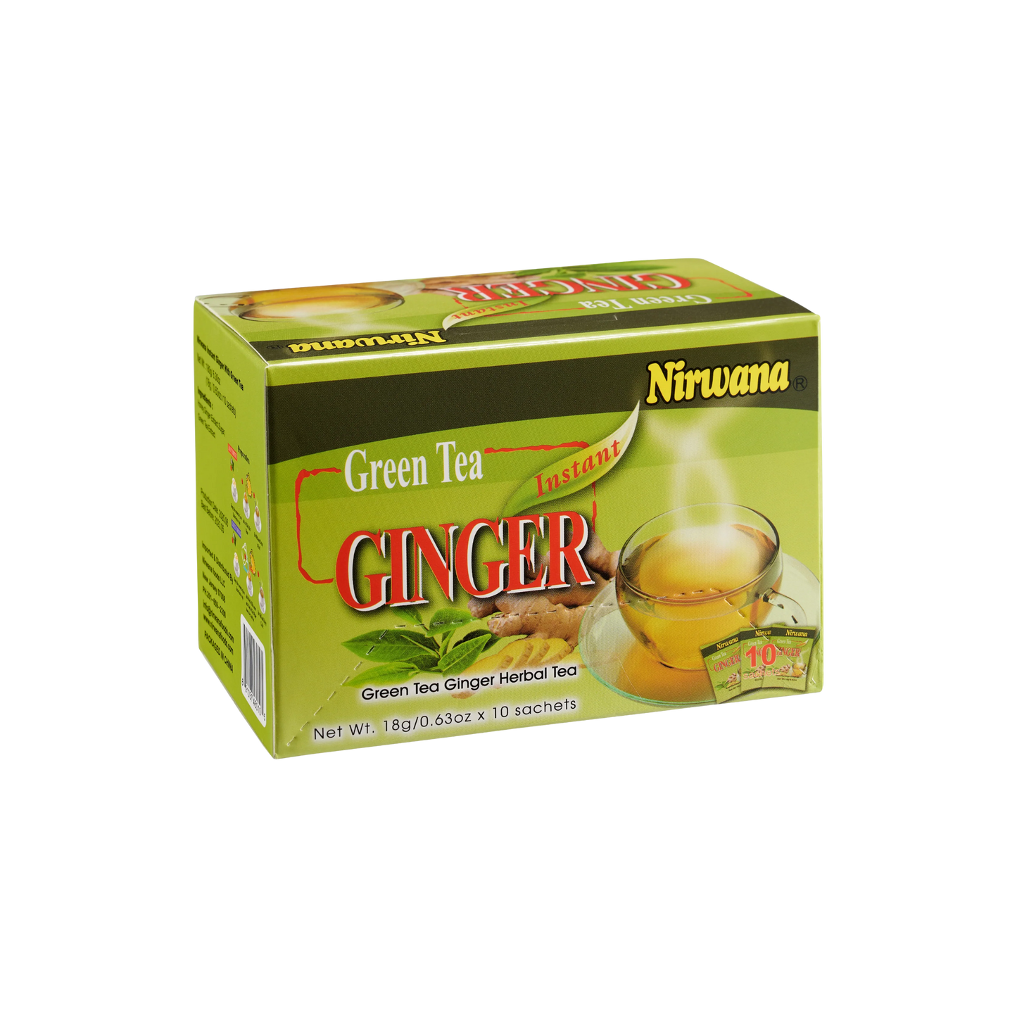 Nirwana Green Ginger Tea – Instant Tea Blend (10 & 20 Sachets) | Herbal Immune-Boosting Drink