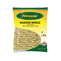Nirwana Whole Brown Lentils (Masoor Whole) – 4 lbs Bag | Protein-Rich Lentils for Curries & Soups