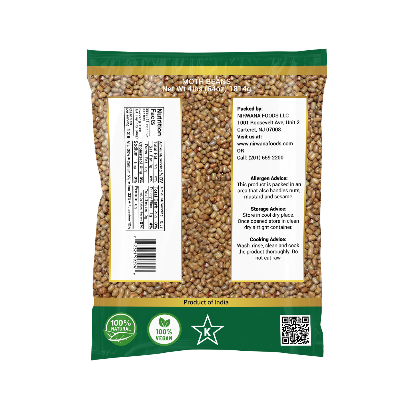 MOTH BEANS (MATKI) – 4 lbs Bag | Premium Dried Moth Beans for Curries, Sprouting & Traditional Dishes