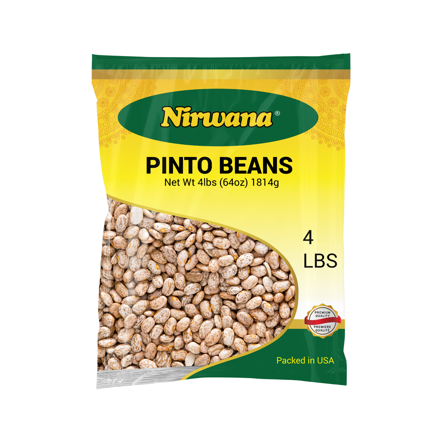 Nirwana Pinto Beans – 4 lbs Bag | Premium Whole Beans for Soups, Stews & Everyday Cooking