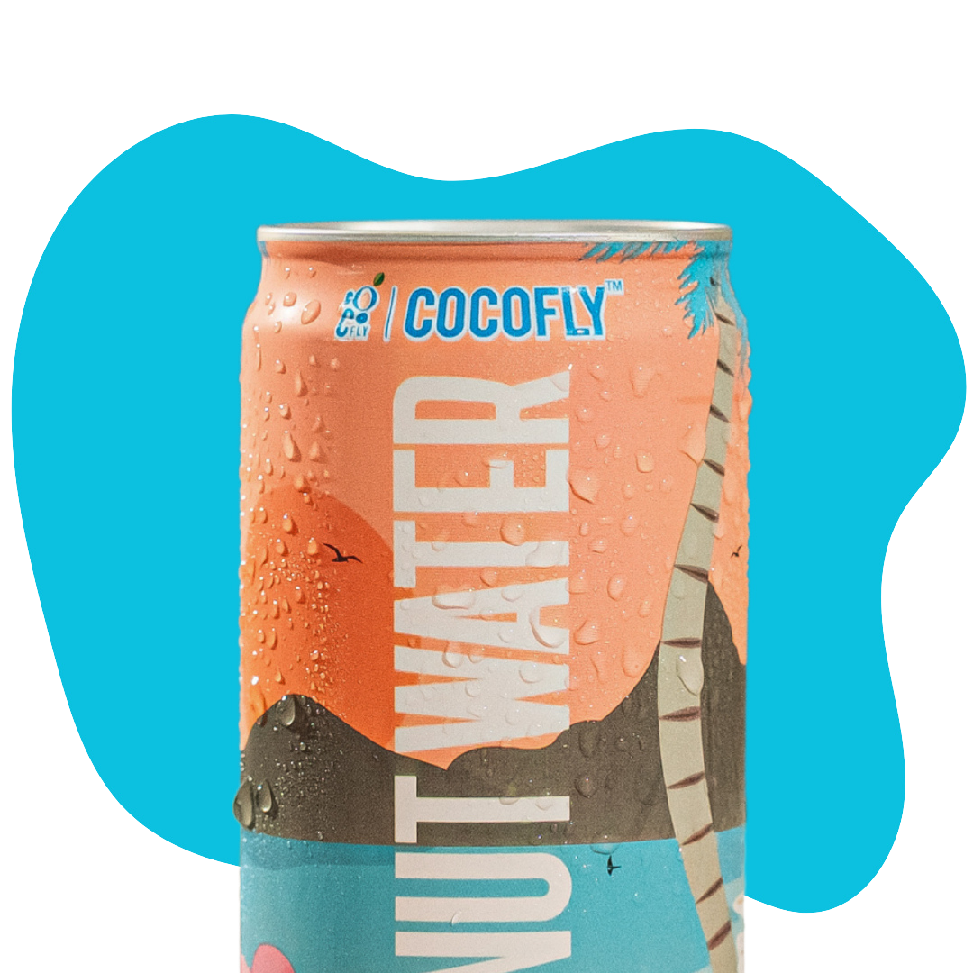 Cocofly Sparkling Coconut Water – 12 fl oz Can / 24-Pack Case