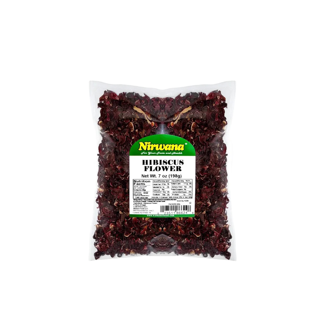 Nirwana Premium Dried Hibiscus Flowers – 1 lb Pouch | Herbal Tea & Culinary Use
