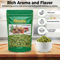 Nirwana Premium Green Cardamom Pods – 14oz Resealable Pouch | Fresh, Aromatic Spice for Chai, Curries & Baking