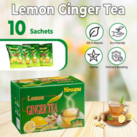 Nirwana Herbal Lemon Ginger Tea – 10 Instant Tea Sachets | Immune-Boosting Herbal Drink