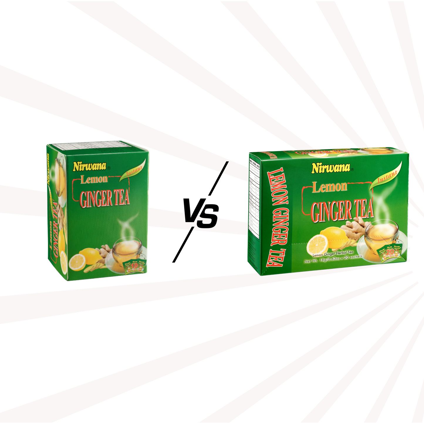 Nirwana Lemon Ginger Tea – Instant Tea Blend (10 & 20 Sachets) | Herbal Immunity Drink