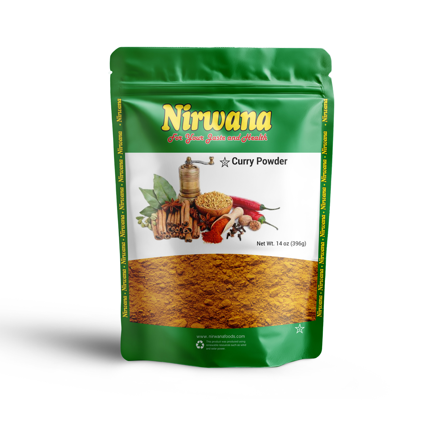 Nirwana Curry Powder 14 oz – Premium Authentic Indian Spice Blend, Perfect for Curries, Sauces, Marinades & Seasoning, Resealable Stand-Up Pouch, All-Natural Gourmet Seasoning