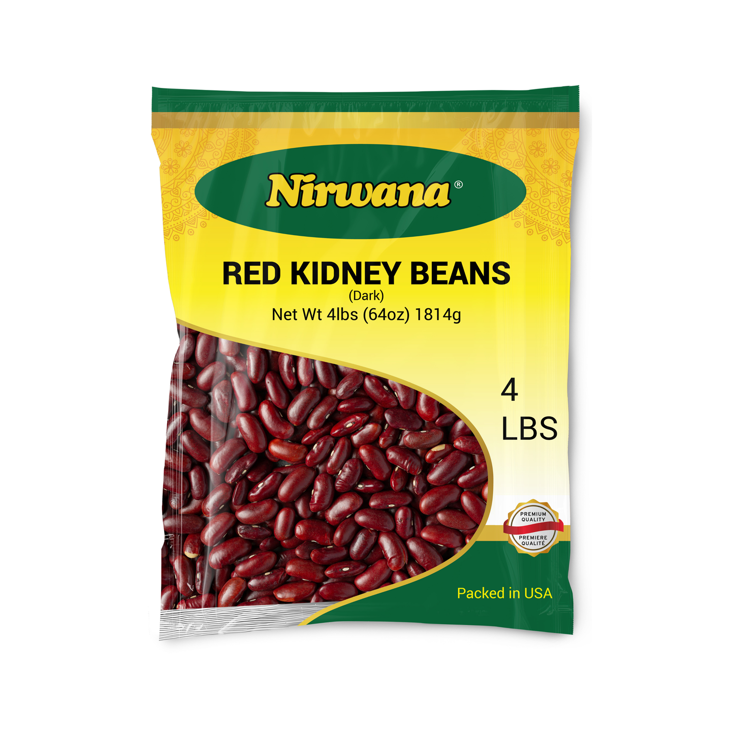 Nirwana Red Kidney Beans (Dark) – 4 lbs Bag | Premium Whole Beans for Soups, Stews & Everyday Cooking