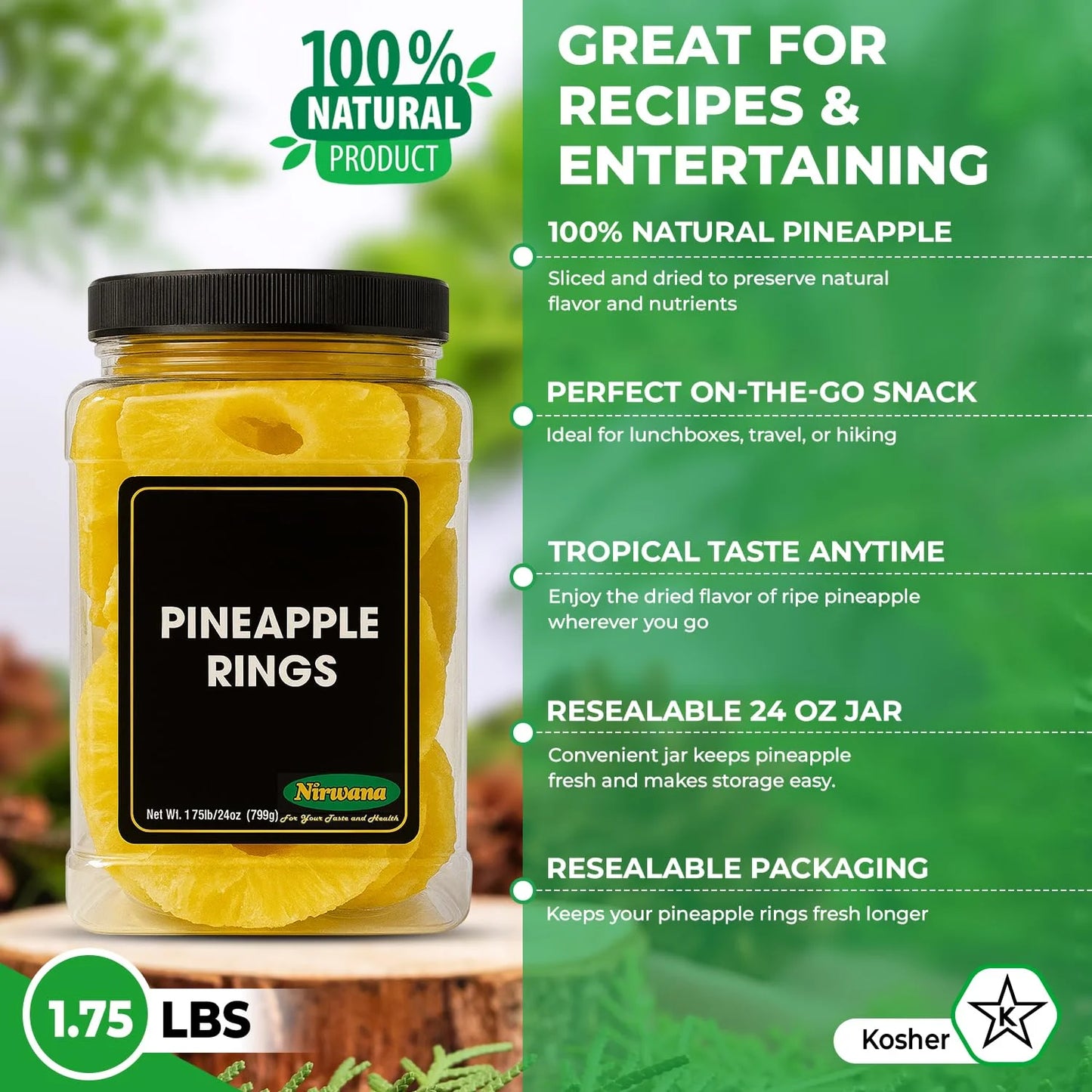 Nirwana Pineapple Rings – Premium Quality (Jar)