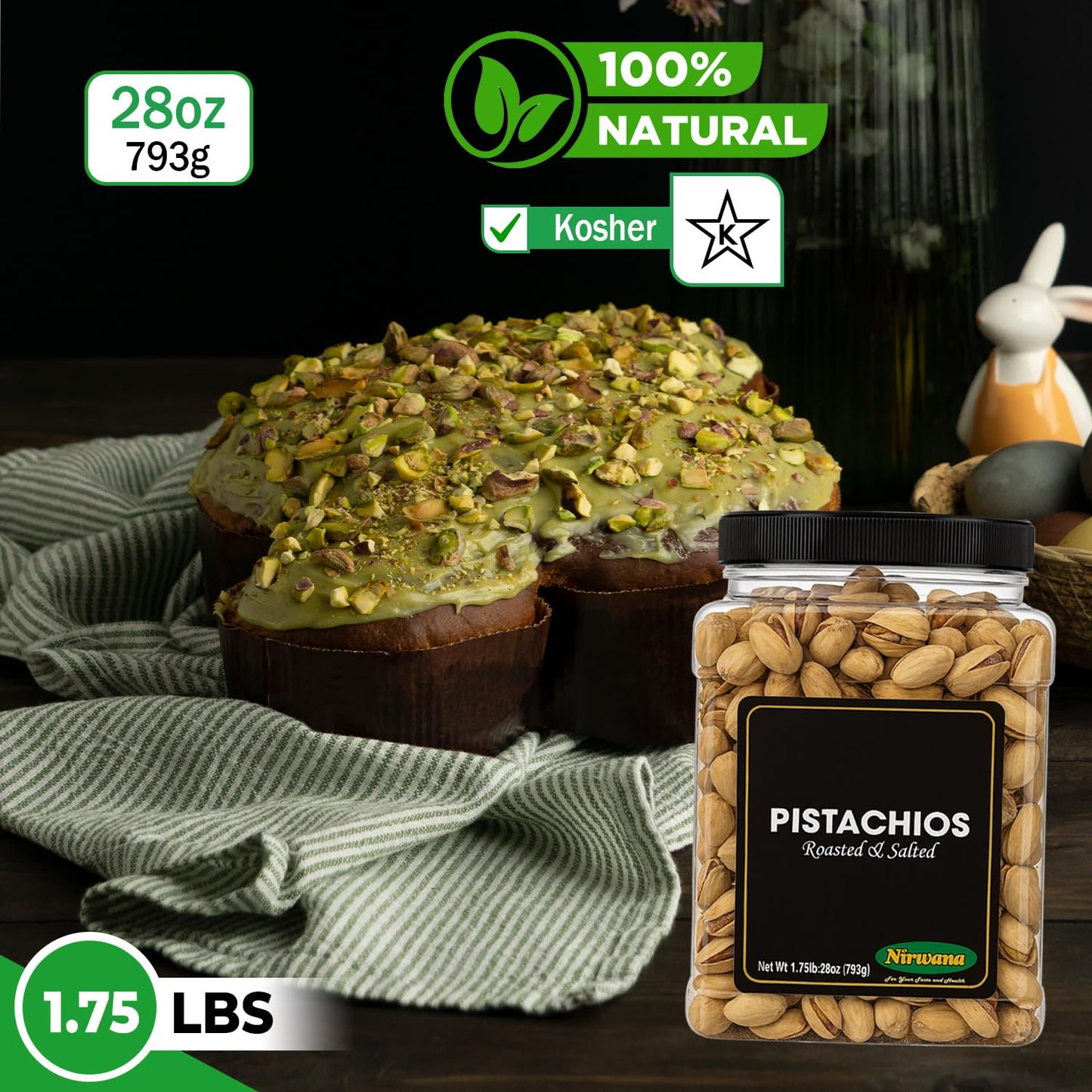 Nirwana Roasted & Salted Pistachios – Premium Quality (Jar)