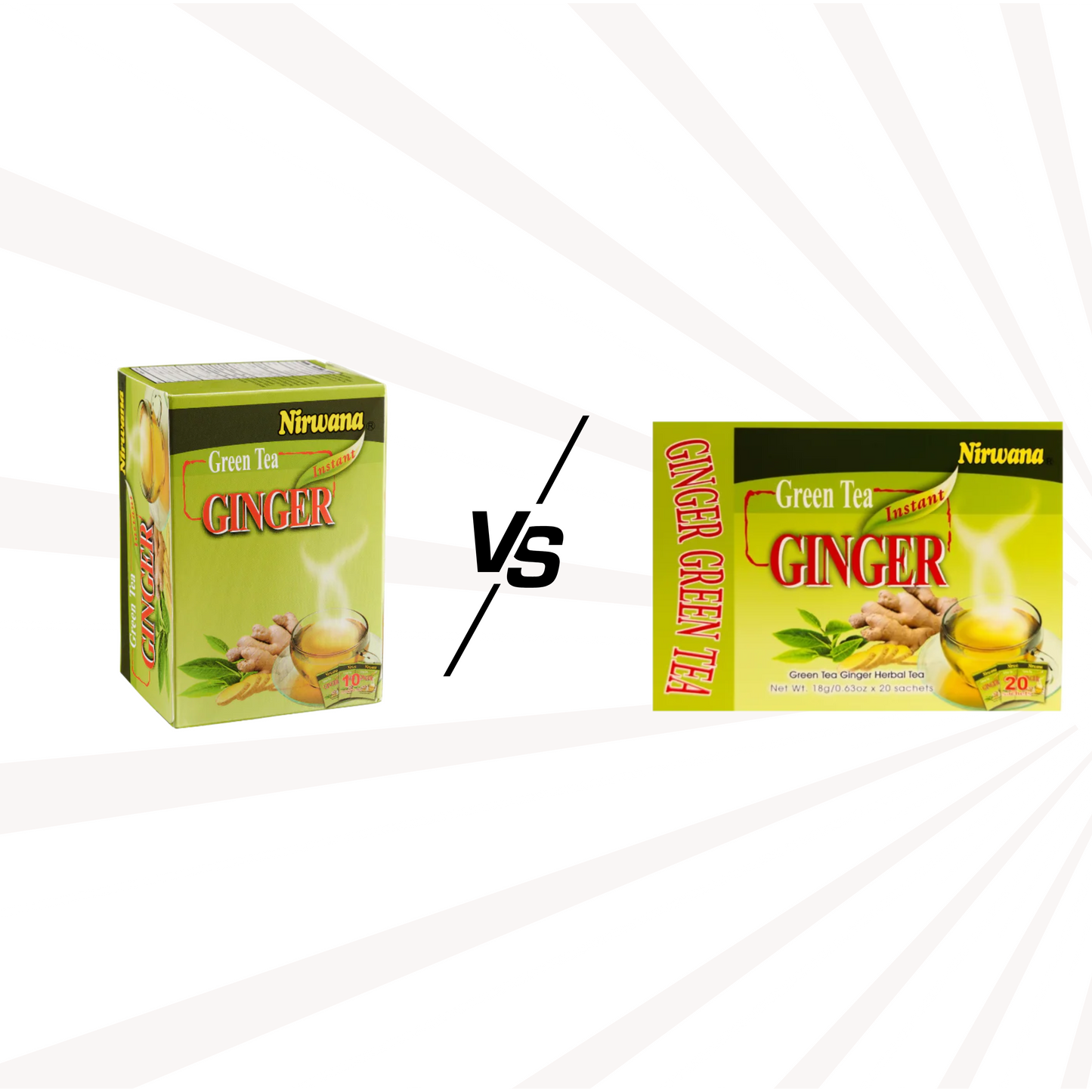 Nirwana Green Ginger Tea – Instant Tea Blend (10 & 20 Sachets) | Herbal Immune-Boosting Drink