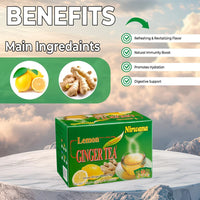 Nirwana Lemon Ginger Tea – Instant Tea Blend (10 & 20 Sachets) | Herbal Immunity Drink