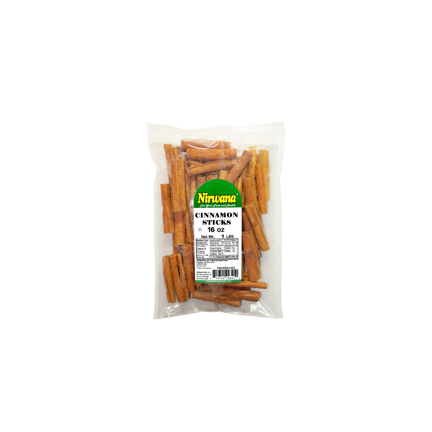 Nirwana Cinnamon Sticks – 2 3/4" | 16oz / 1lb Pouch | Premium Whole Cinnamon for Cooking & Baking