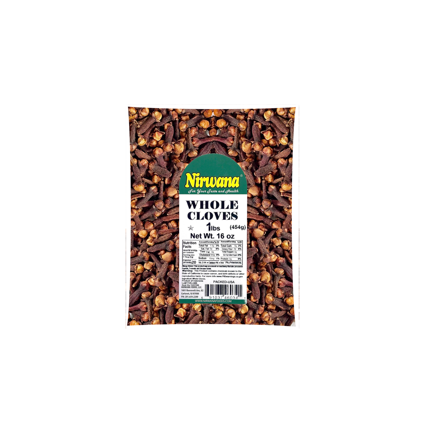 Nirwana Whole Cloves (Luang • Clavo) – 1lb / 16oz Pouch | Handpicked Big Flower Buds | Premium Aromatic Cloves for Curries, Baking & Herbal Mixes