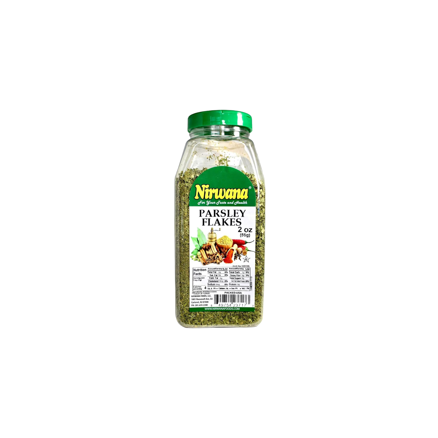 Nirwana Parsley Flakes – 2oz Medium Jar | Premium Dried Parsley for Cooking & Spice Blends