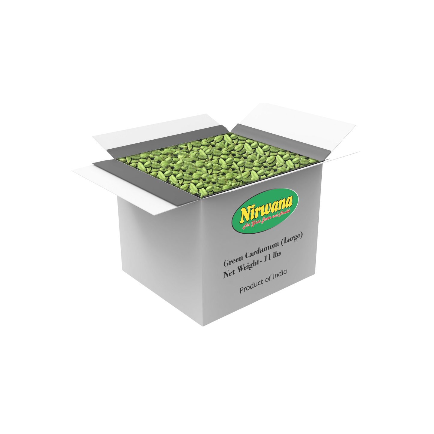 Nirwana Premium Green Cardamom Pods – 11 lb Bulk Box | Fresh Aromatic Spice for Cafés, Restaurants & Wholesale