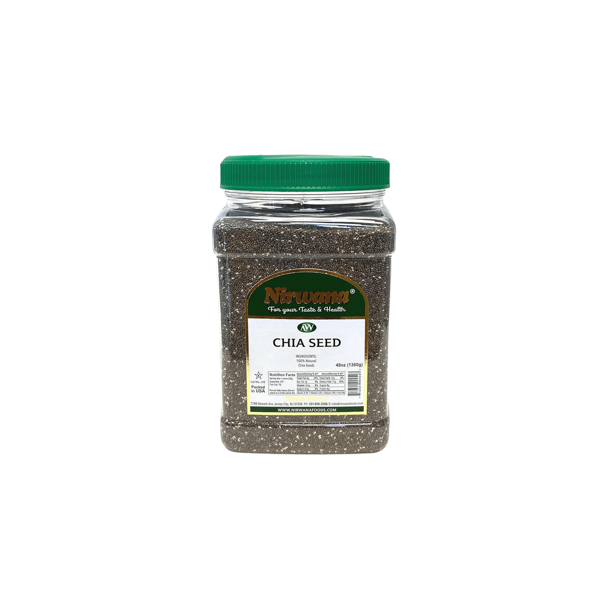 Nirwana Chia Seeds – Superfood Powerhouse (48 oz Jar)