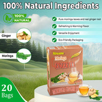 Nirwana Moringa Ginger Tea – Instant Herbal Tea Blend (10 & 20 Sachets) – Herbal Blend with Spices & Botanicals – Refreshing Loose Leaf & Tea Bags for Daily Wellness