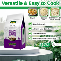 Nirwana – Naturally Aged Authentic Long Grain White Basmati Rice – 10 lbs