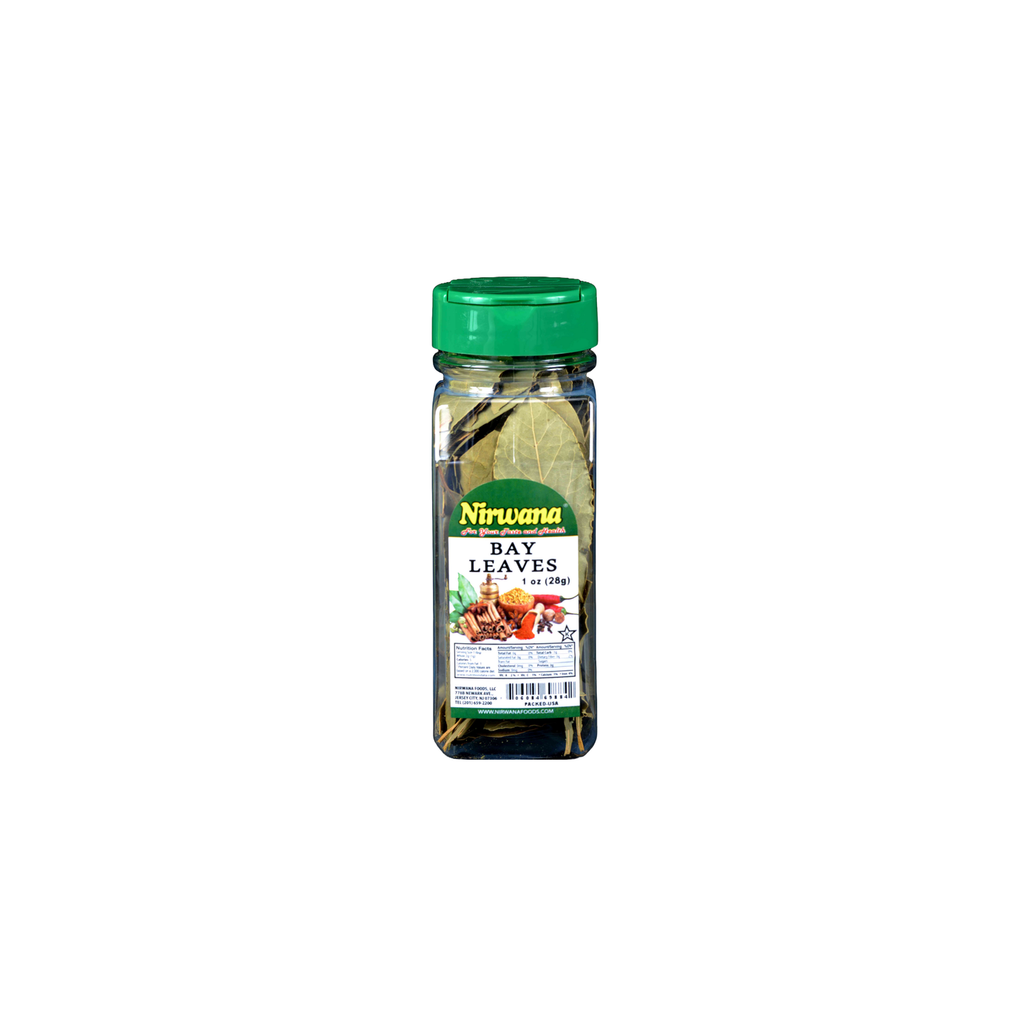 Nirwana Bay Leaves – 1 oz Small Jar | Aromatic Premium Whole Leaves for Cooking & Spice Blends