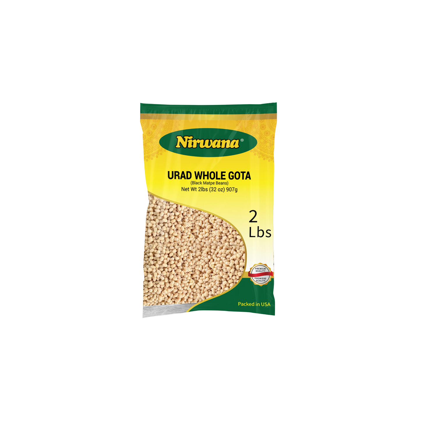 Nirwana Black Matpe Beans (Urad Whole Gota) – 2 lbs Bag | Premium Whole Urad Beans for Dal & Everyday Cooking