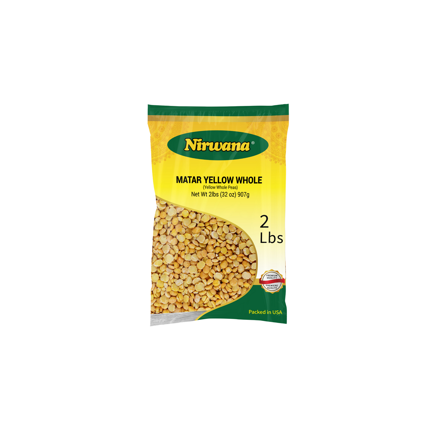 Nirwana Yellow Pea Whole (Matar Yellow Whole) – 2 lbs Bag | Premium Whole Lentils for Curries & Soups