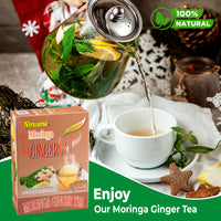 Nirwana Moringa Ginger Tea – 20 Instant Tea Sachets | Herbal Wellness Blend with Spices & Botanicals