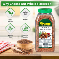 Nirwana Whole Flaxseed – 20oz | Premium Nutritious Flax Seeds for Cooking, Baking & Smoothies