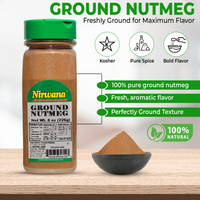 Nirwana Ground Nutmeg – 8oz Small Jar | Premium Aromatic Spice for Cooking & Baking