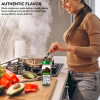 Nirwana Black Cardamom – 3.5 oz Small Jar | Premium Whole Cardamom Pods for Cooking & Spice Blends